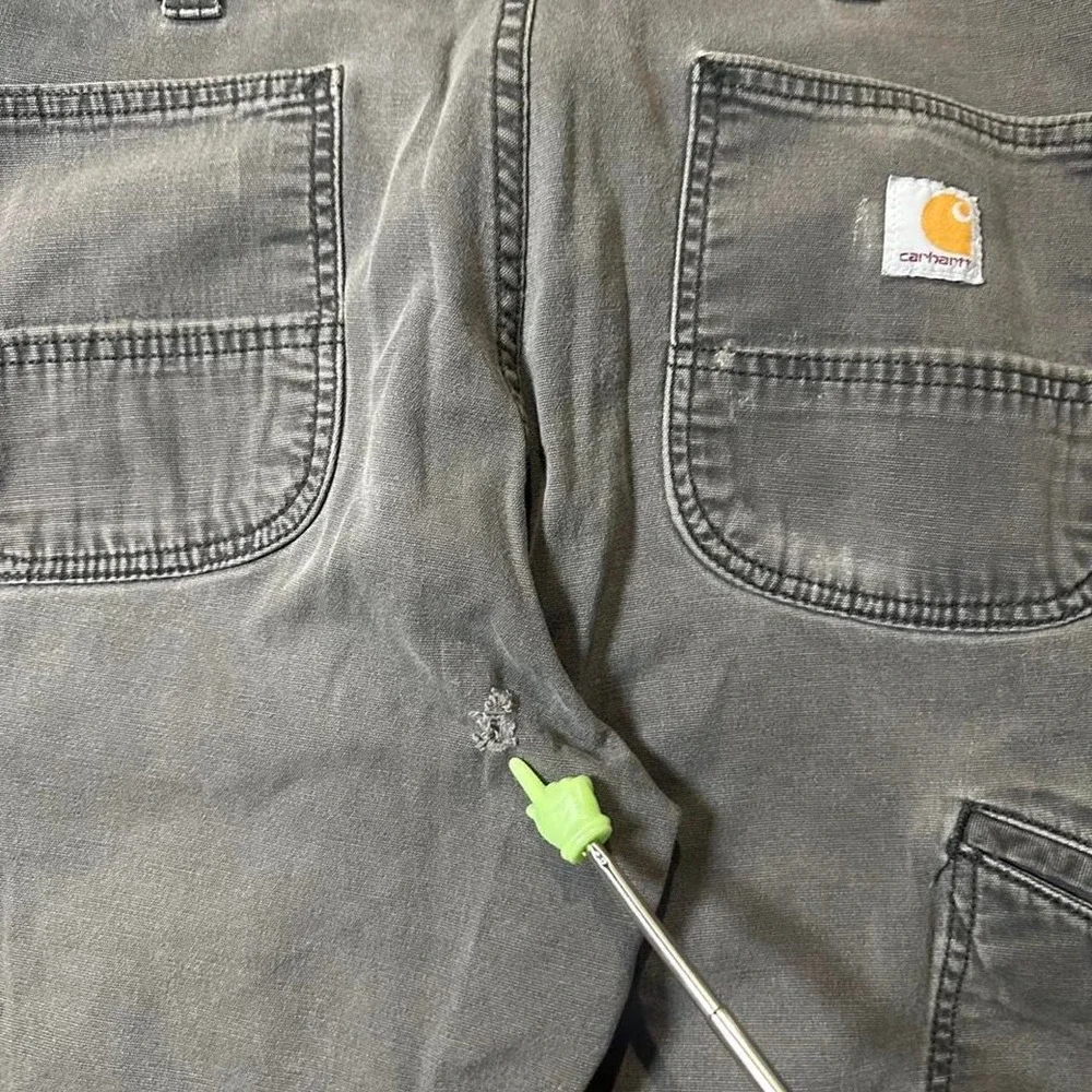 Carhartt Relaxed Fit Distressed Work Pants Faded Gray